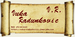 Vuka Radunković vizit kartica